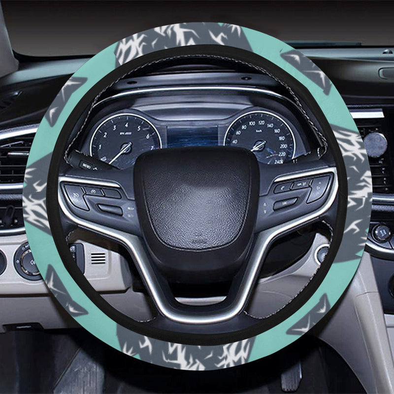 Mountain Pattern Print Design 01 Steering Wheel Cover with Elastic Edge