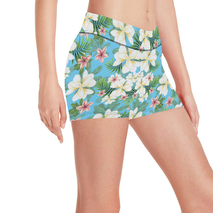 Plumeria Pattern Print Design PM028 Yoga Shorts