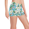 Plumeria Pattern Print Design PM028 Yoga Shorts