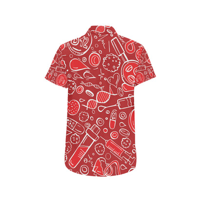 Phlebotomist Pattern Print Design A02 Men's Short Sleeve Button Up Shirt