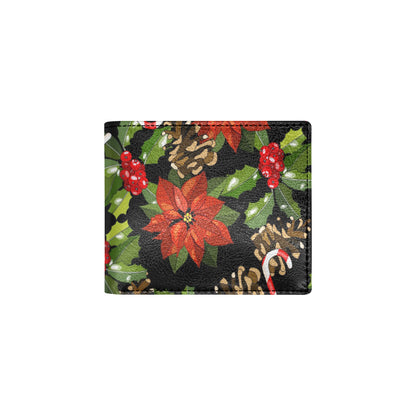 Poinsettia Pattern Print Design POT01 Men's ID Card Wallet