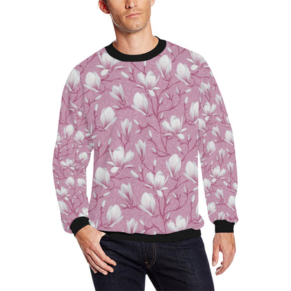 Magnolia Pattern Print Design MAG05 Men Long Sleeve Sweatshirt