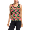 Red Hibiscus Pattern Print Design HB07 Women's Racerback Tank Top