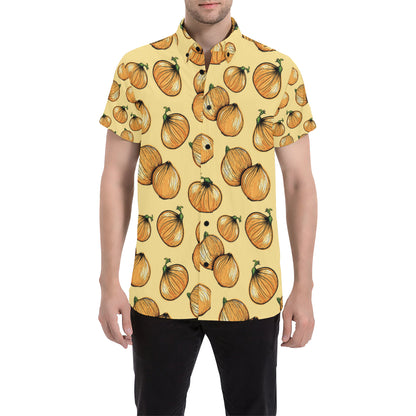 Onion Pattern Print Design A04 Men's Short Sleeve Button Up Shirt