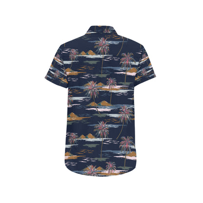 Pacific island Pattern Print Design A06 Men's Short Sleeve Button Up Shirt