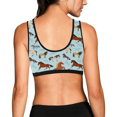 Horse Cute Themed Pattern Print Sports Bra