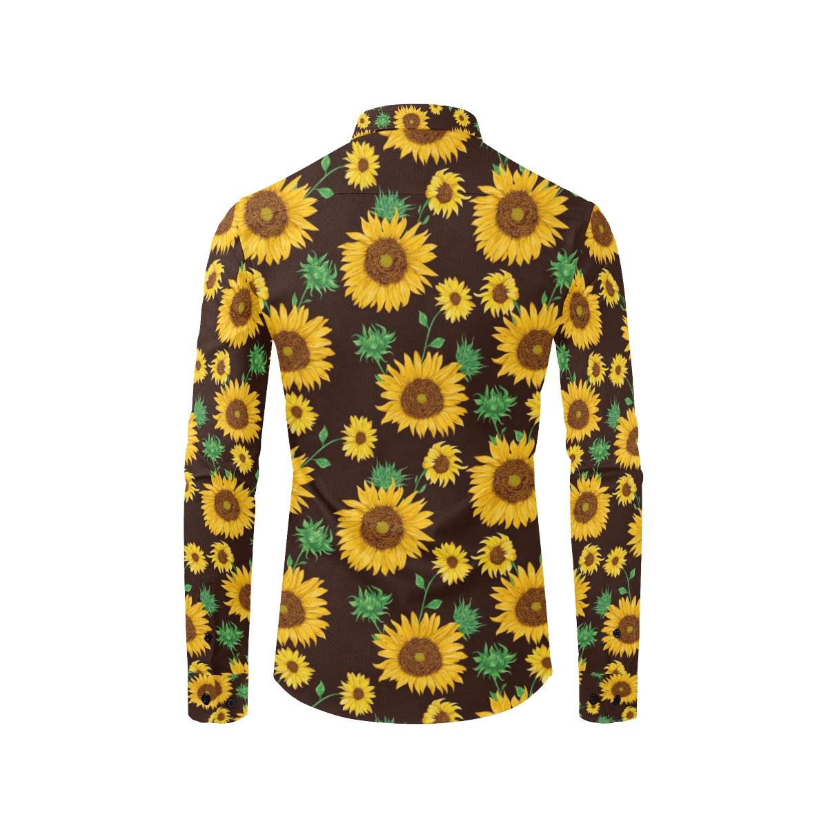 Sunflower Pattern Print Design SF01 Men's Long Sleeve Shirt