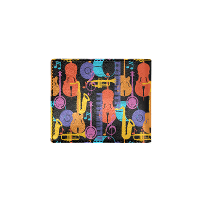 Jazz Pattern Print Design 03 Men's ID Card Wallet