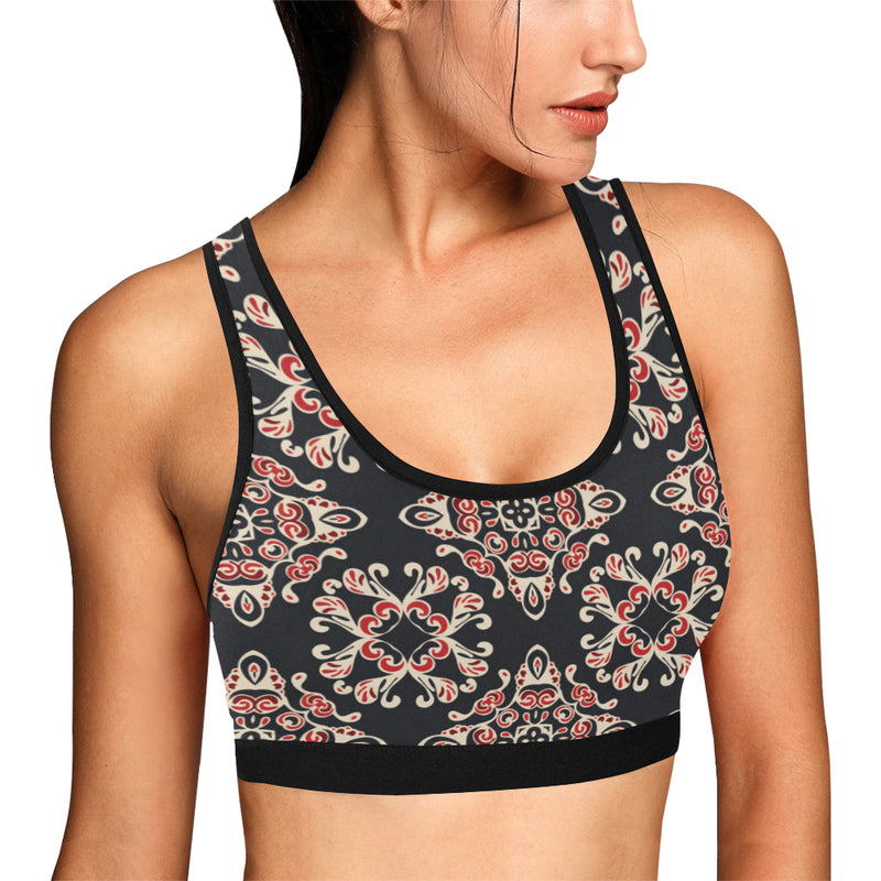 Medallion Pattern Print Design 01 Sports Bra