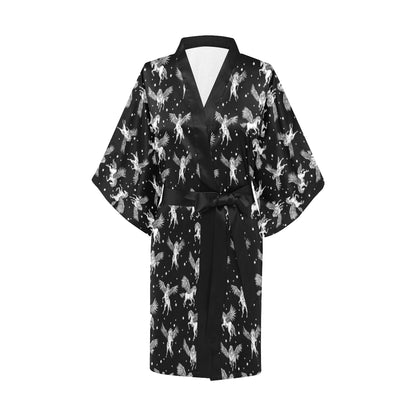 Pegasus Pattern Print Design 01 Women's Short Kimono