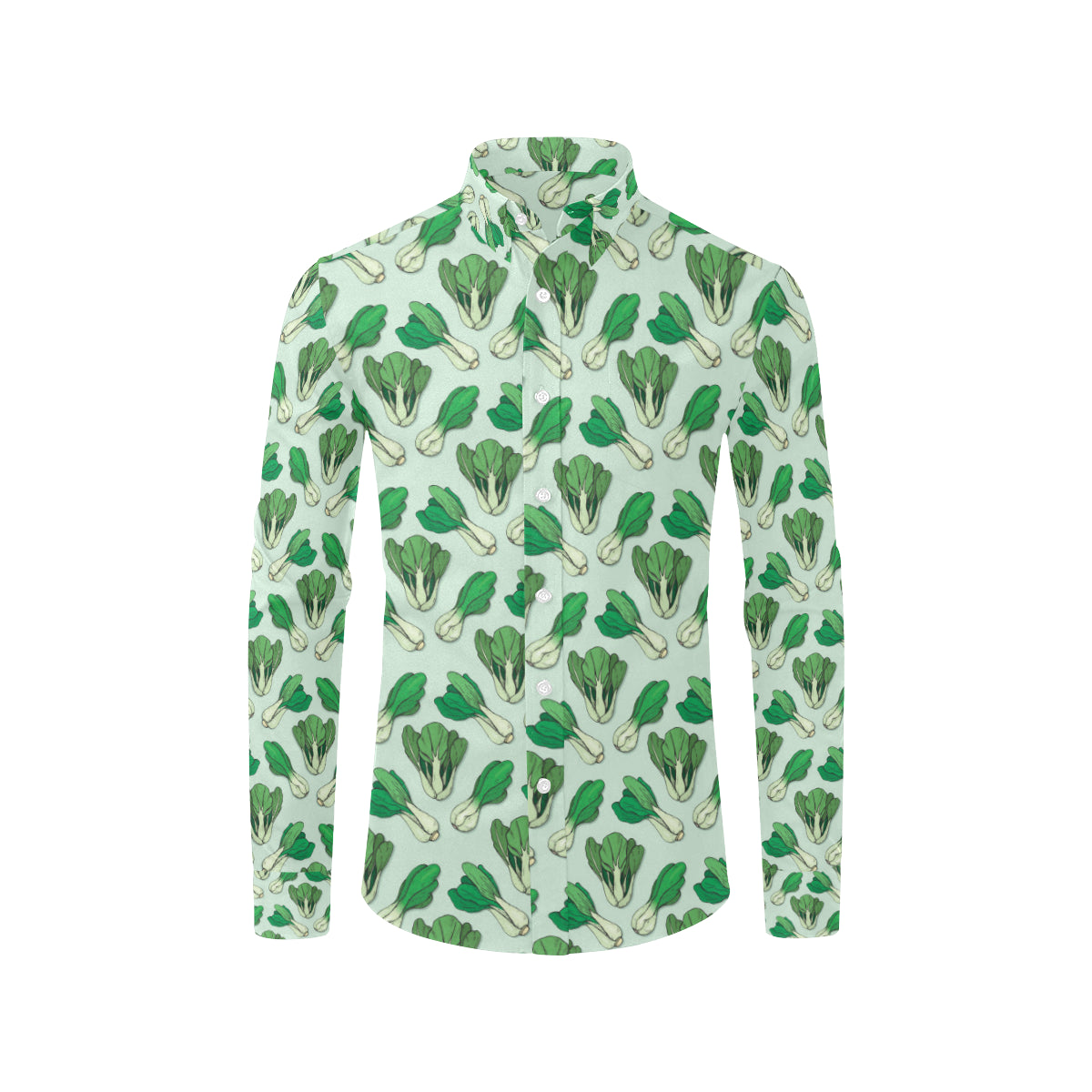 Bok Choy Pattern Print Design 01 Men's Long Sleeve Shirt