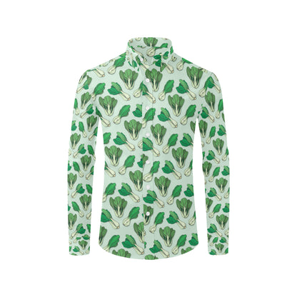 Bok Choy Pattern Print Design 01 Men's Long Sleeve Shirt