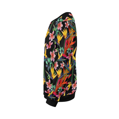 Tropical Flower Pattern Print Design TF015 Men Long Sleeve Sweatshirt