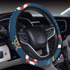 Nautical Pattern Print Design A06 Steering Wheel Cover with Elastic Edge