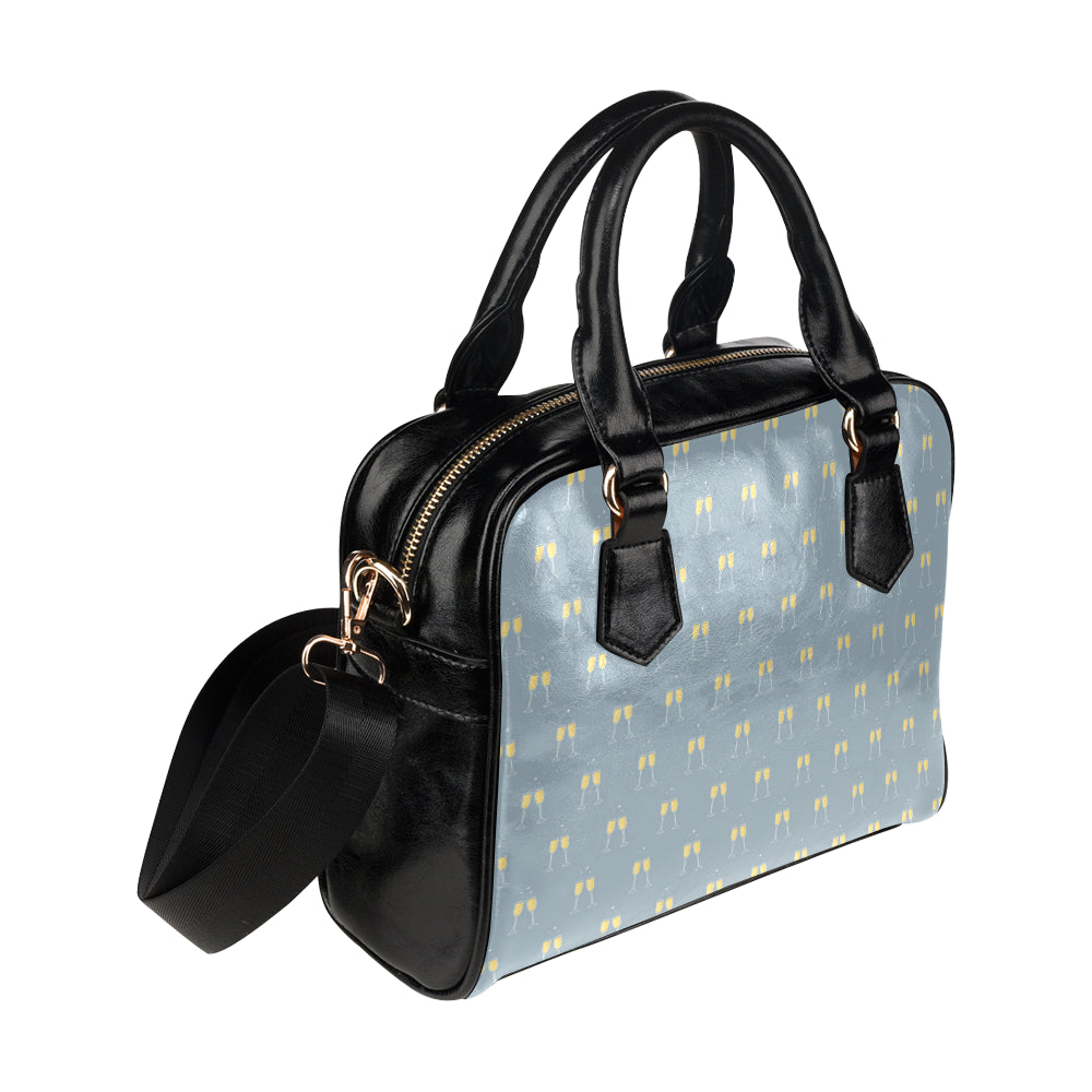 Champagne Pattern Print Design 03 Shoulder Handbag