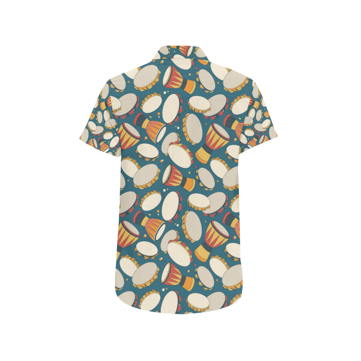 Tambourine Pattern Print Design 01 Men's Short Sleeve Button Up Shirt