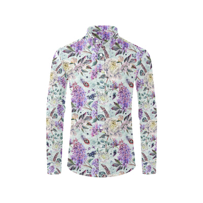 Lilac Pattern Print Design LI06 Men's Long Sleeve Shirt