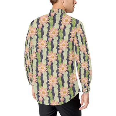 Cactus Pattern Print Design 01 Men's Long Sleeve Shirt