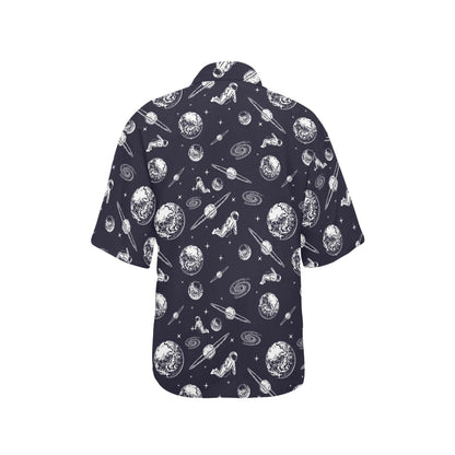 Space Astronaut Print Design LKS302 Women's Hawaiian Shirt