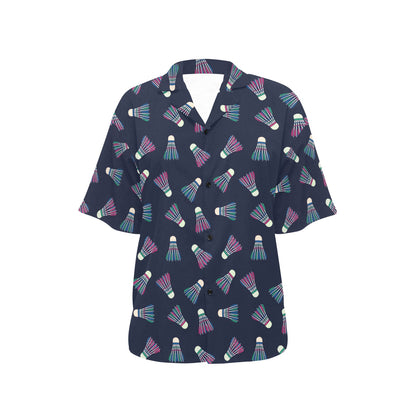 Badminton Ball Pattern Print Design 02 Women's Hawaiian Shirt