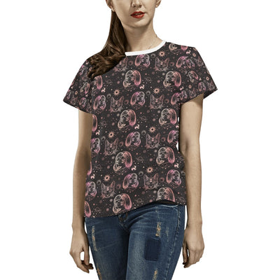 Third Eye Girl Cat Print Design LKS305 Women's  T-shirt