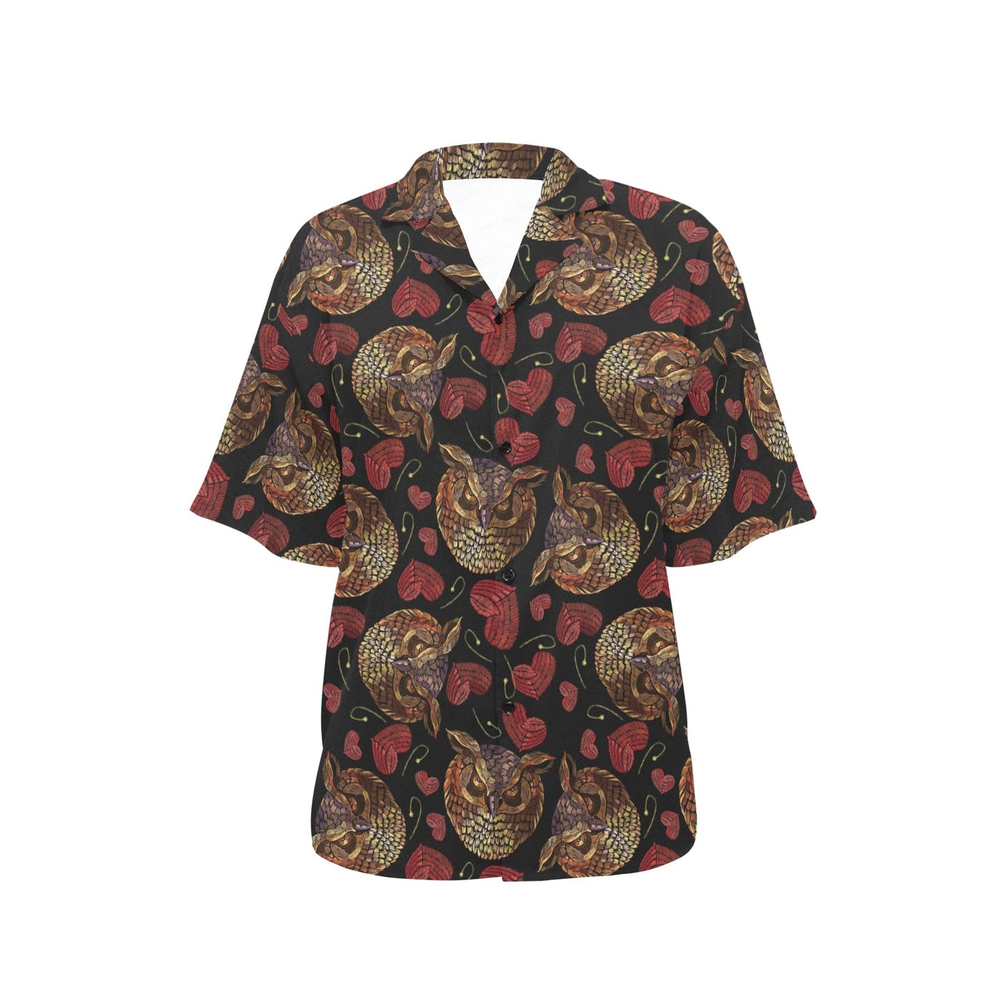 Owl Pattern Print Design A08 Women's Hawaiian Shirt