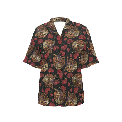 Owl Pattern Print Design A08 Women's Hawaiian Shirt