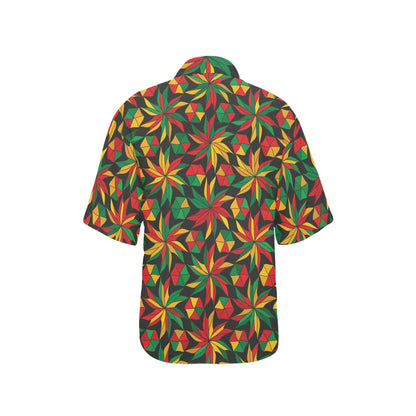Rastafarian Pattern Print Design A03 Women's Hawaiian Shirt