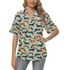 Dachshund Cute Print Pattern Women's Hawaiian Shirt