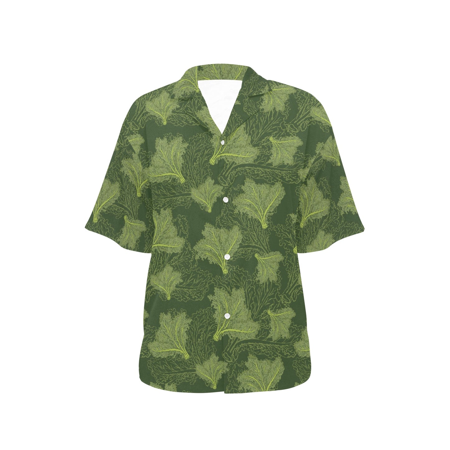 Kale Pattern Print Design 01 Women's Hawaiian Shirt