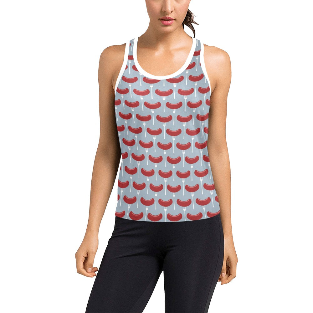 Sausage Print Design LKS301 Women's Racerback Tank Top