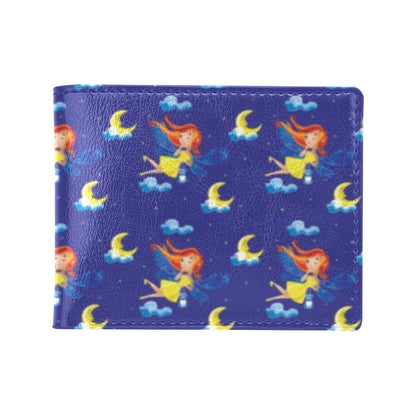 Fairy with Moon Print Pattern Men's ID Card Wallet