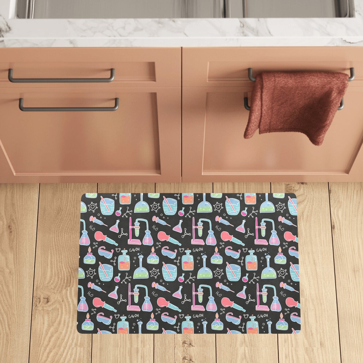 Chemical Pattern Print Design 06 Kitchen Mat