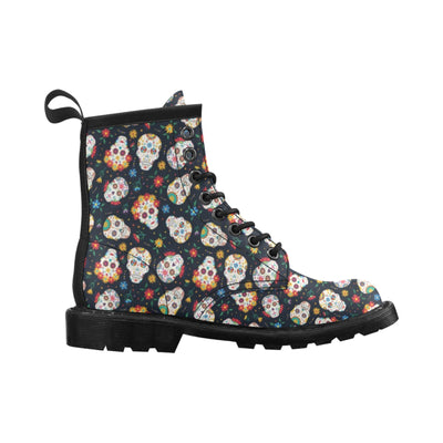 Sugar Skull Print Design LKS305 Women's Boots