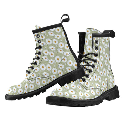 Daisy Yellow Print Pattern Women's Boots