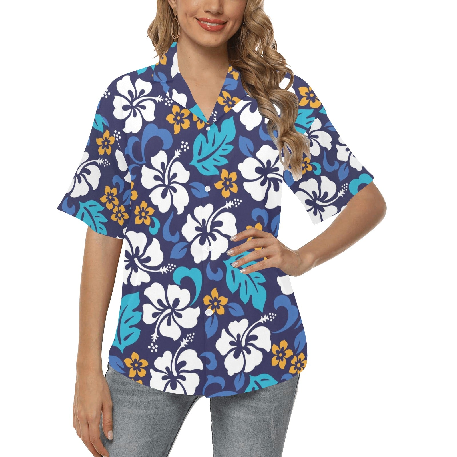 Hibiscus Pattern Print Design HB030 Women's Hawaiian Shirt