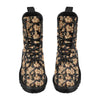 Brown Hibiscus Pattern Print Design HB06 Women's Boots