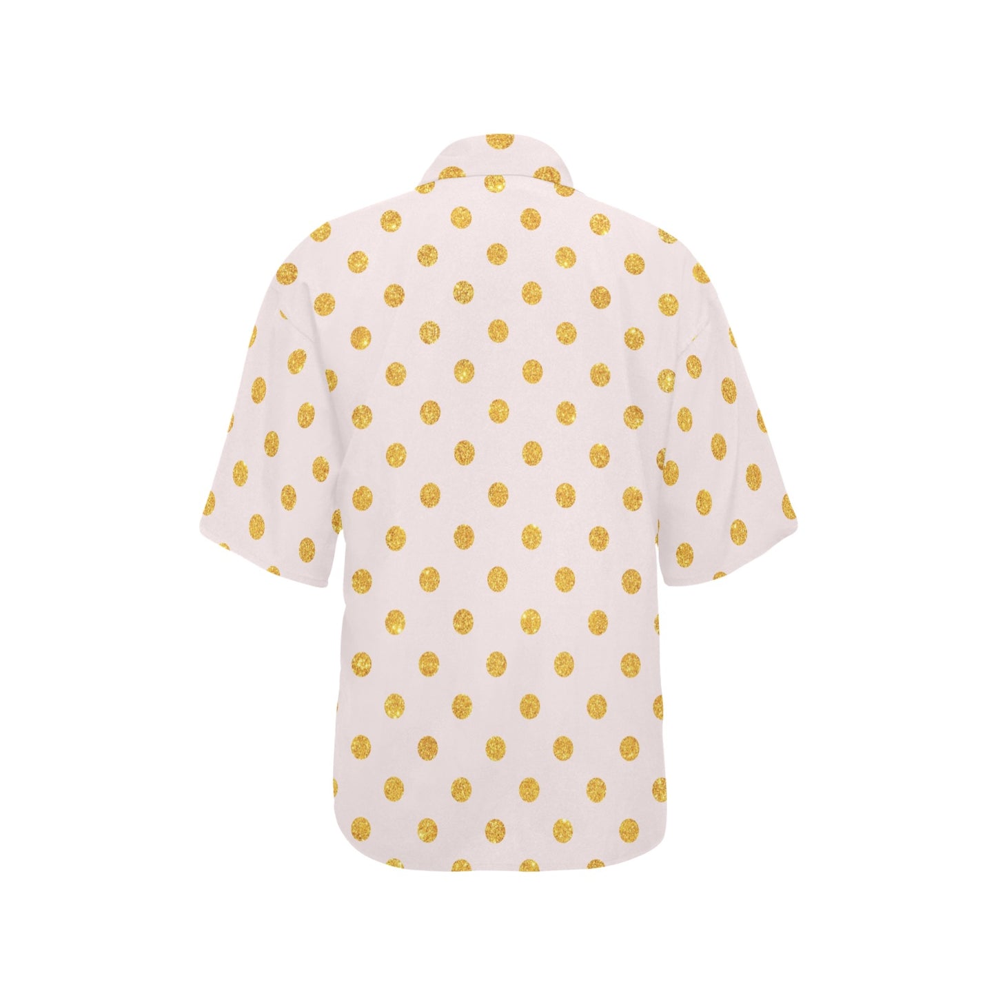 Polka Dot Gold Pink Pattern Print Design 01 Women's Hawaiian Shirt