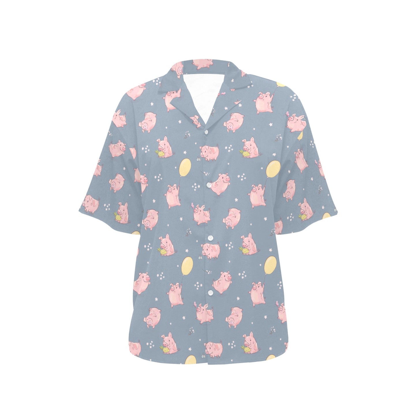 Pig Print Design LKS405 Women's Hawaiian Shirt
