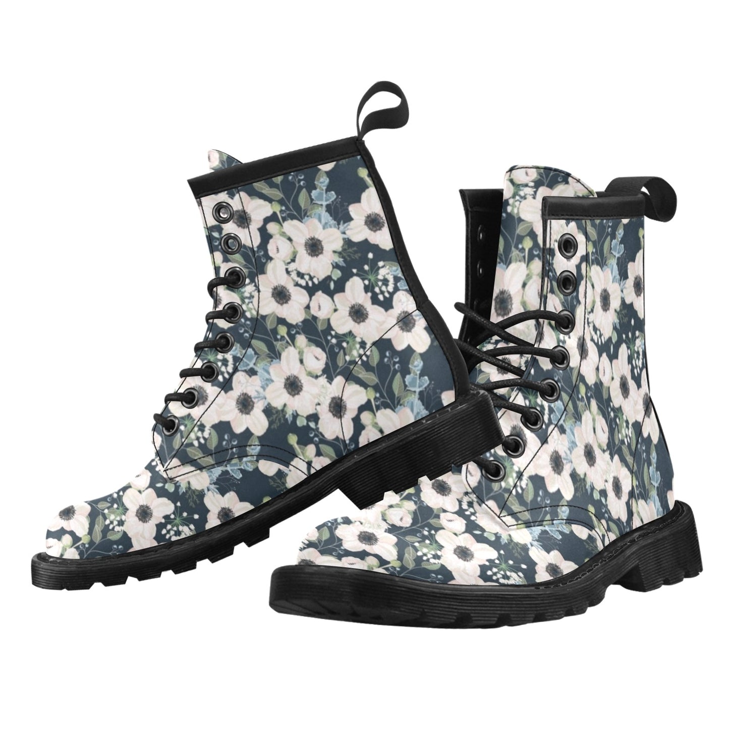 Anemone Pattern Print Design AM02 Women's Boots