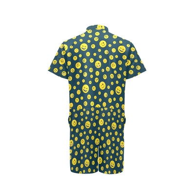 Smiley Face Emoji Print Design LKS301 Men's Romper