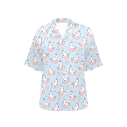 Unicorn Print Design LKS303 Women's Hawaiian Shirt