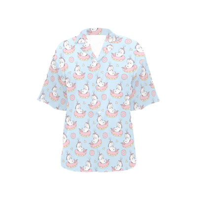 Unicorn Print Design LKS303 Women's Hawaiian Shirt