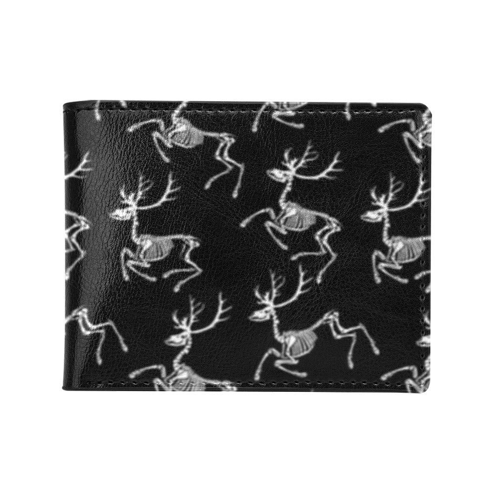 Deer Skeleton Print Pattern Men's ID Card Wallet