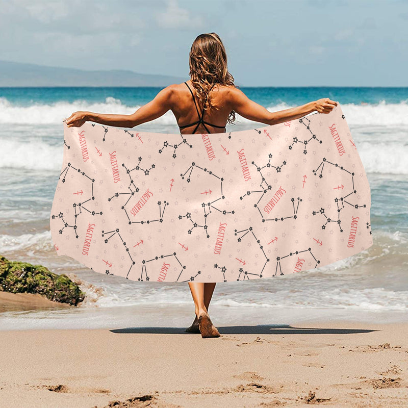 Sagittarius Star Print Design LKS302 Beach Towel 32" x 71"