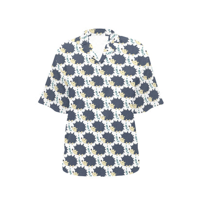 Hedgehog Print Design LKS401 Women's Hawaiian Shirt