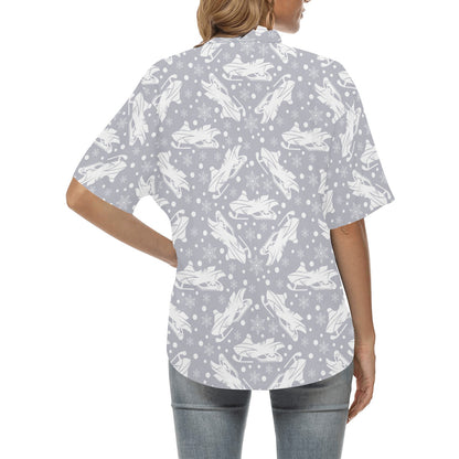 Snowmobile Print Design LKS302 Women's Hawaiian Shirt