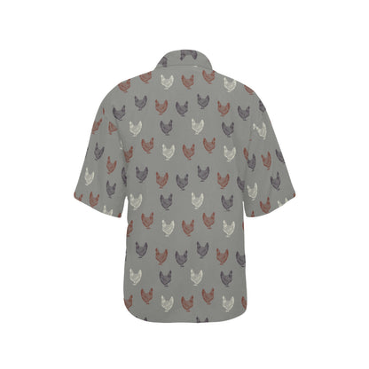 Chicken Pattern Print Design 01 Women's Hawaiian Shirt