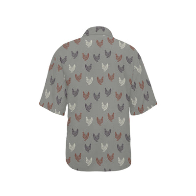 Chicken Pattern Print Design 01 Women's Hawaiian Shirt