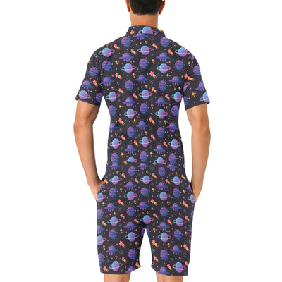 UFO Star Galaxy Print Design LKS308 Men's Romper